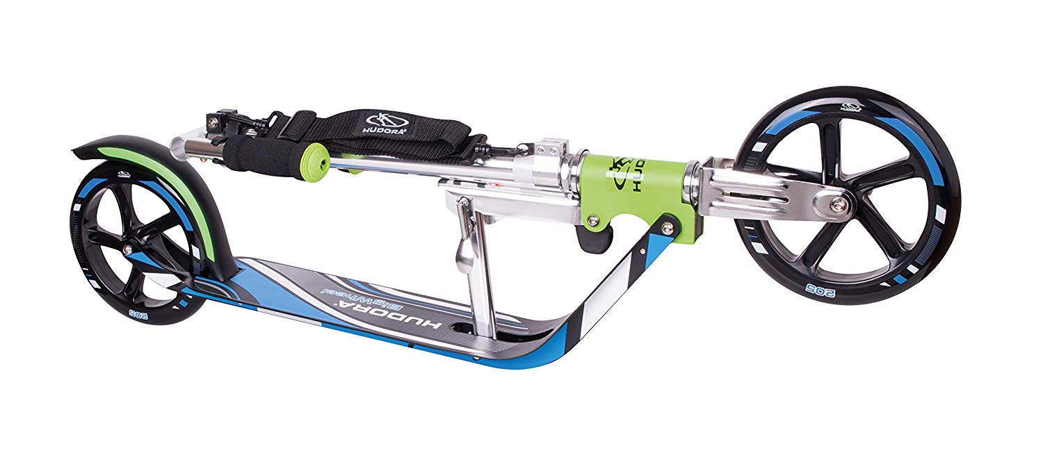 Hudora BigWheel 205 Folding City Scooter, Green/Blue - Image 3