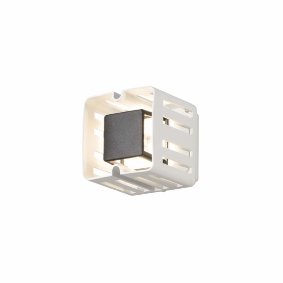 Konstsmide 7978-250 Pescara Up Down Fan Outdoor Wall Light / High Power 3 W LED Wall Lamp / Clear Acrylic Lens / Aluminium / IP54 / Outside Light White