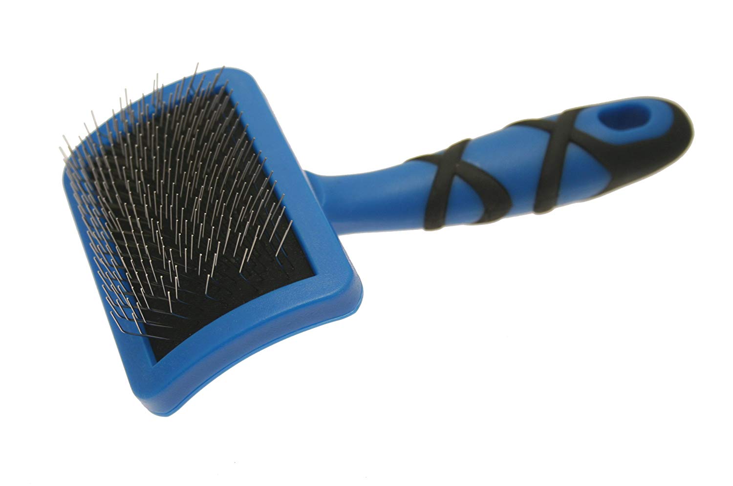 Groom Professional Firm Curved Slicker Brush, Small, Blue
