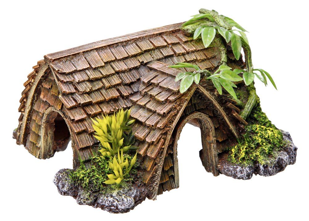 Nobby Cottage with Plants Aquarium Ornaments, 15 x 14 x 8 cm, 28276, One Size
