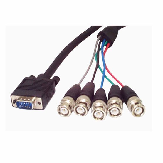 StarTech VGABNC5 6 ft (1.8 m) VGA to BNC Cable, HD15 VGA to 5 BNC, Coaxial High Resolution, Male/Male, BNC Cable