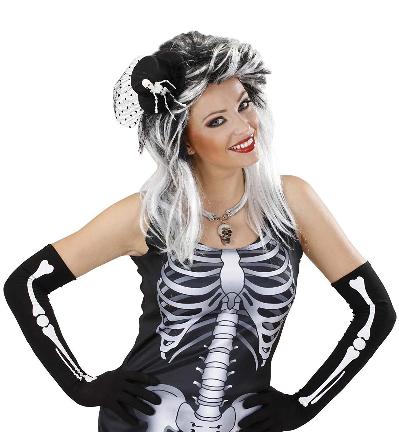 W WIDMANN MILANO Party Fashion Skeleton Mini Top s Top Hats Caps & Headwear for Fancy Dress Costumes Accessory - Image 2