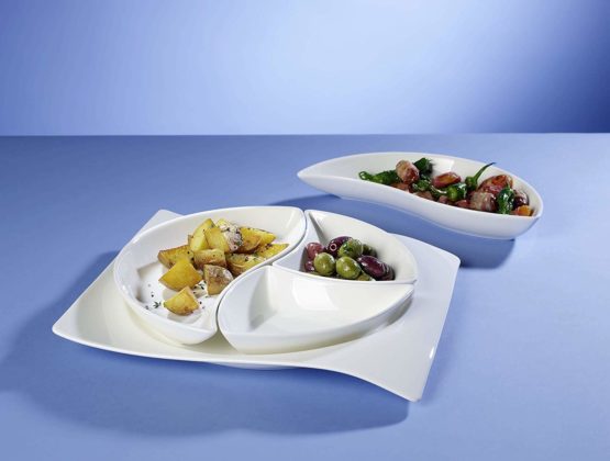 Villeroy & Boch 10 2525 3891 New Wave Move Curved Bowl, Premium Porcelain, White - Image 3