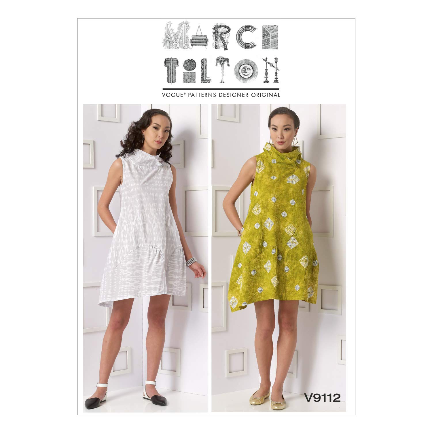 Vogue Patterns 9112 Y,Misses Dress, XSM(4-6)-SML(8-10)-MED(12-14), Size Y (X-Small-Small-Medium) US, Multi-colour