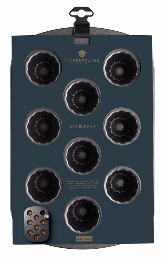 MasterClass KCMCHB89 Canele Moulds with PFOA Free Non Stick, Robust 1 mm Carbon Steel, 9 Hole 32.5 x 22 cm Baking Tin, Grey - Image 2