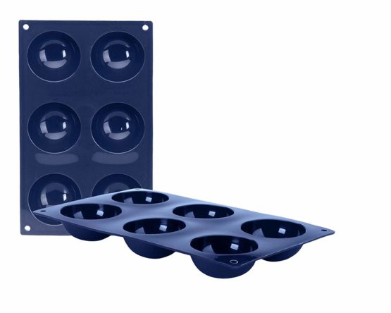 IBILI Blueberry Baking Mould with 6 half-sphere cups Silicone, Blue, 30 x 18 x 3 cm