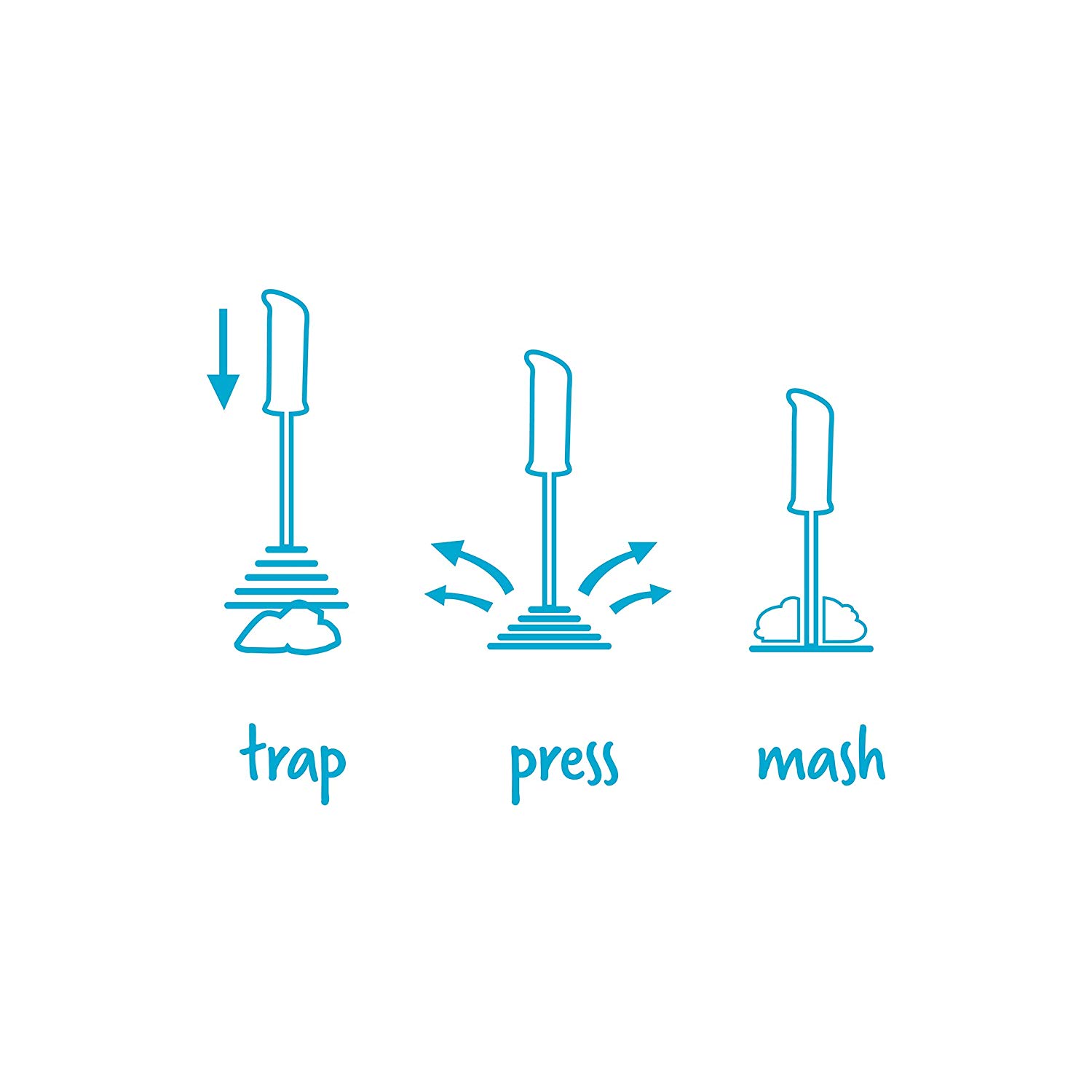 Dreamfarm Smood One-Handed Press Stainless-Steel Spring Coil Vegetable and Potato Masher with Soft Grip - Image 4