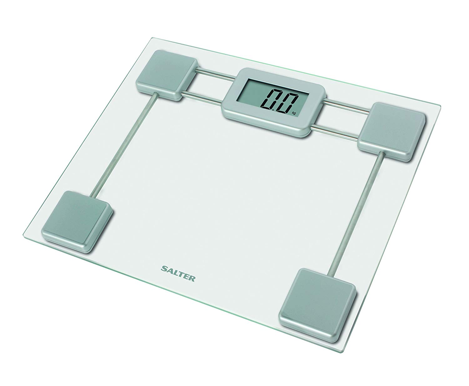 Salter 9081 SV3R Glass Bathroom Scale, Electronic Digital Bodyweight Scale, 150kg/23st 8lb, LCD Easy to Read Display