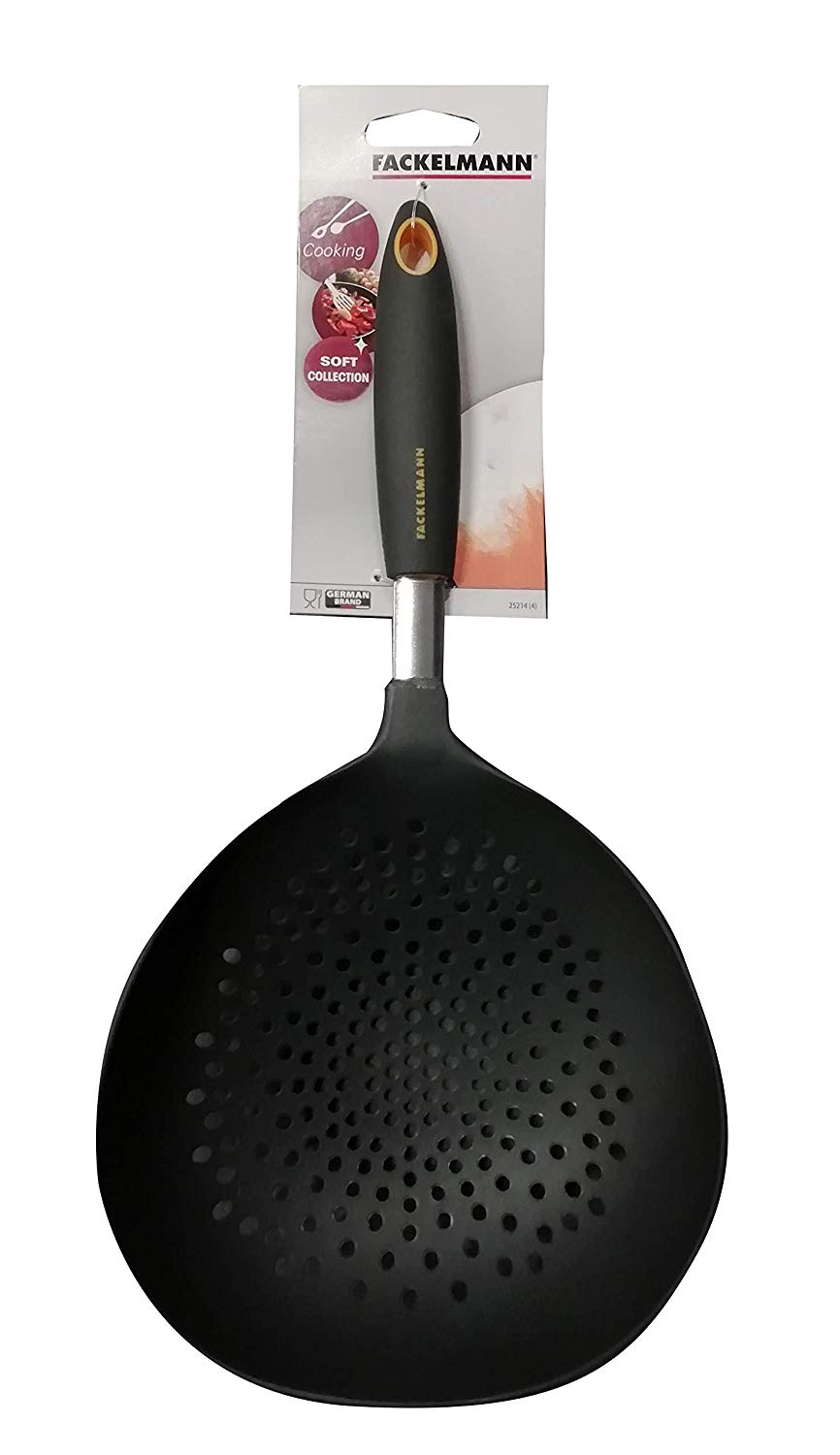 Fackelmann Jumbo Strainer, Soft Grip, 36 cm, Grey/Orange, 36 x 18 x 7 cm - Image 4