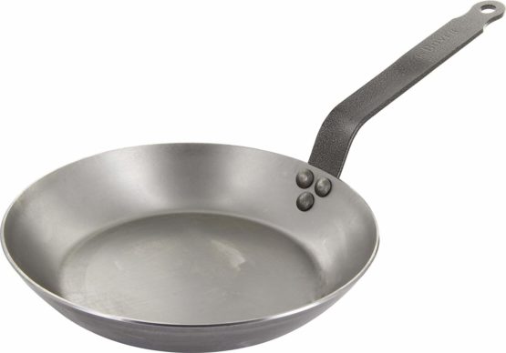 De Buyer 5110.24 Carbone Plus Heavy Quality Steel Round Lyonnaise Frying Pan, 24 cm Diameter