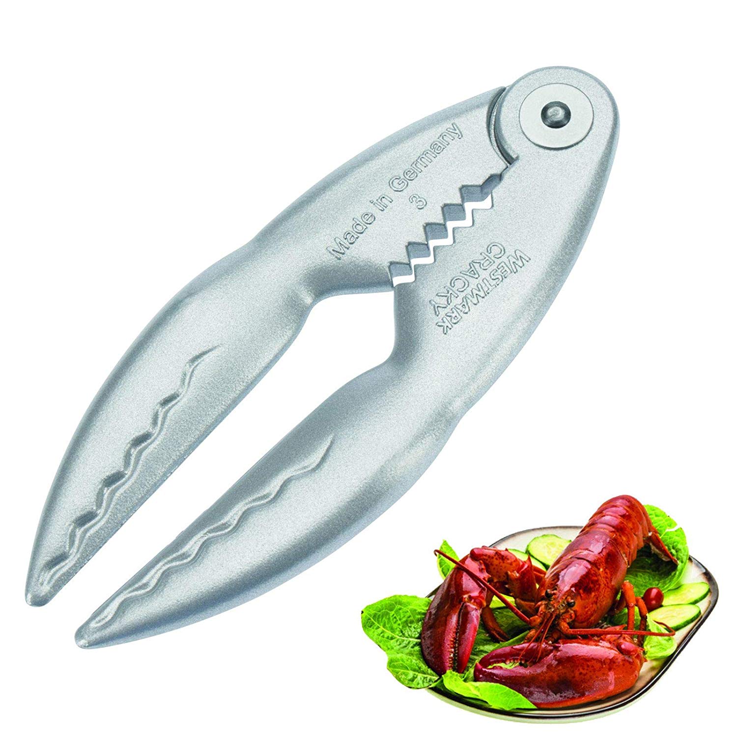 Westmark Lobster Cracker, Aluminium, Special Food-Safe Coating, Length: 14.4 cm, Cracky, Silver, 66002270