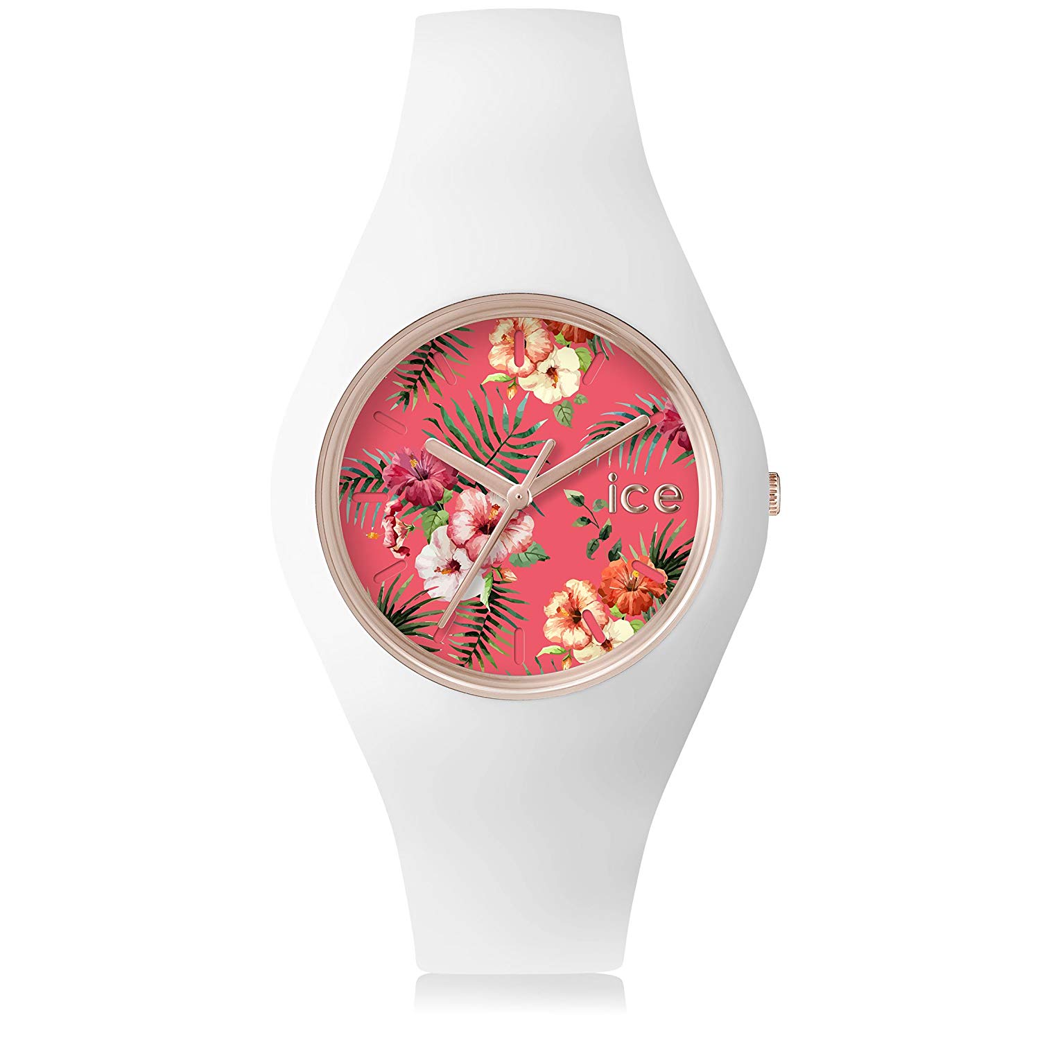 Ice Flower Lunacy Womens Analogue Japanese Quartz Watch with Silicone Bracelet ICE.FL.LUN.U.S.15, White/White