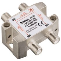 hama 3 Way Fully Shielded SAT Distributor, Silver