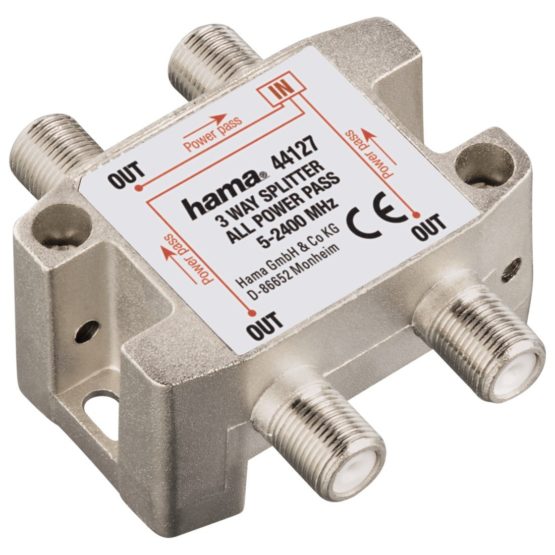 hama 3 Way Fully Shielded SAT Distributor, Silver