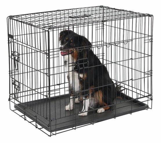 Kerbl Straight Front Dog Cage Collapsible 2 Doors, 76 x 54 x 64 cm, Black - Image 3