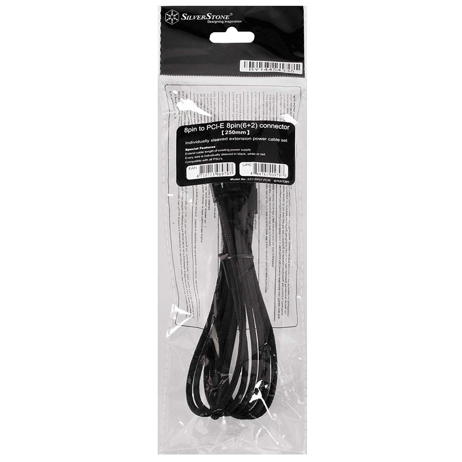 SilverStone SST-PP07-PCIB - Power supply extension cable 25cm 8pin to PCI-E 6 + 2pin, black, 25 cm - Image 3