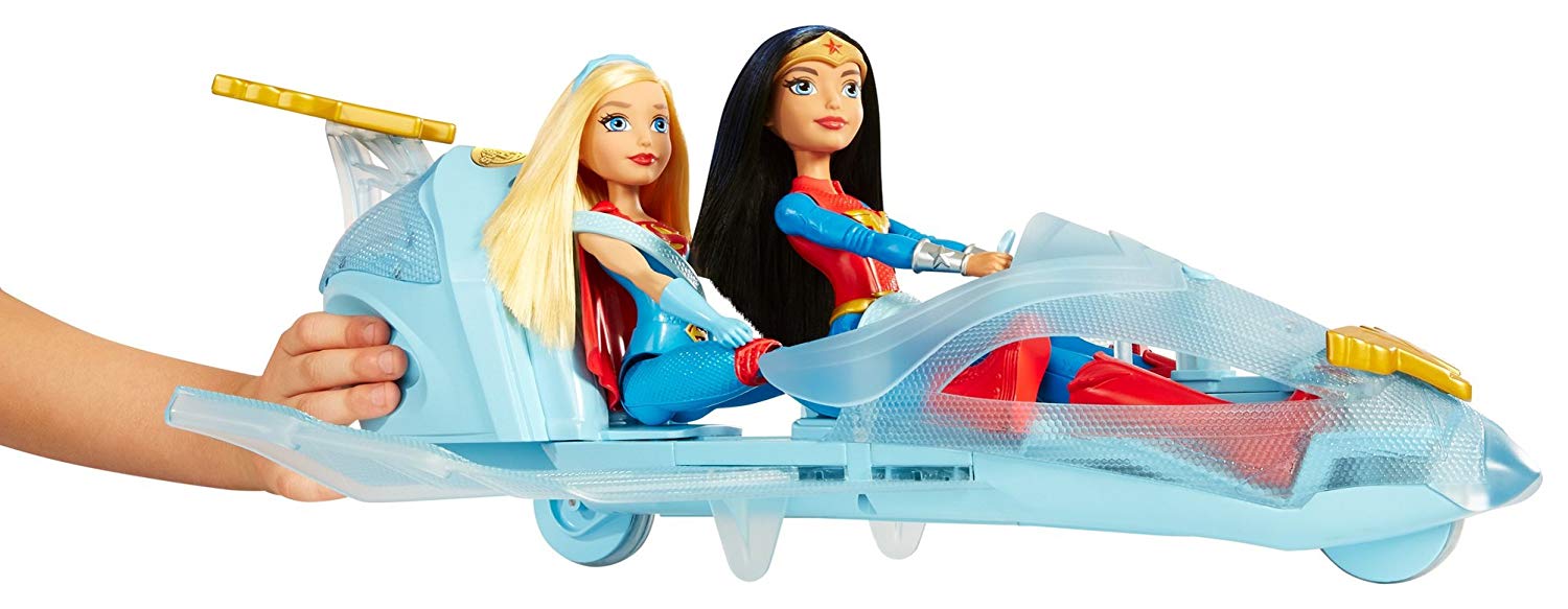 Mattel DC Comics DYN05 Super Hero Girls Wonder Woman and Invisible Jet Dolls, 19.0 inches tall - Image 4