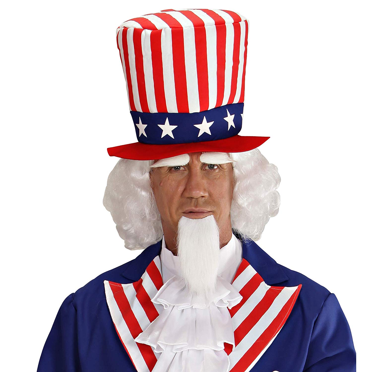 Widmann 06750 Uncle Sam Wig with Beard and Eyebrows ? White - Image 3