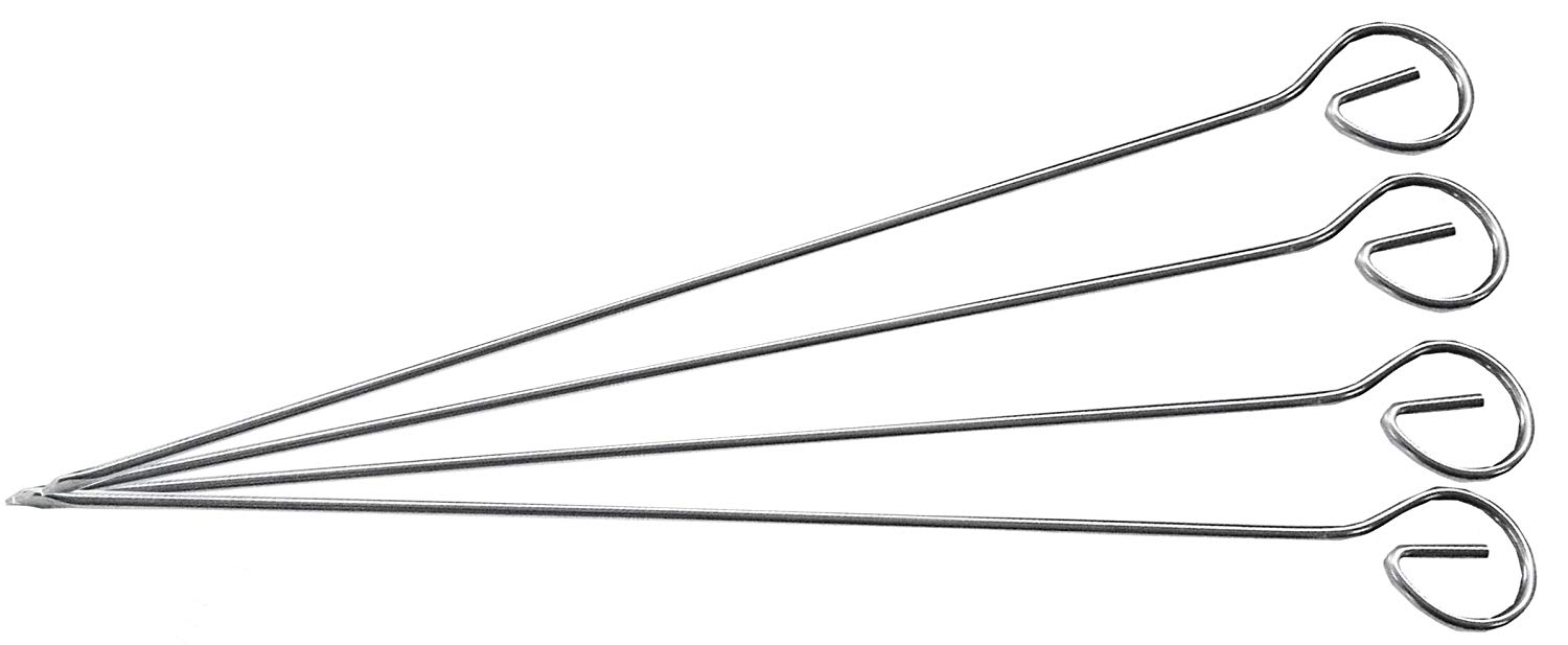 FACKELMANN 56701 Stainless-Steel Kebab Skewer 21 cm 4-Pack, Stainlesssteel, 21cm - Image 2
