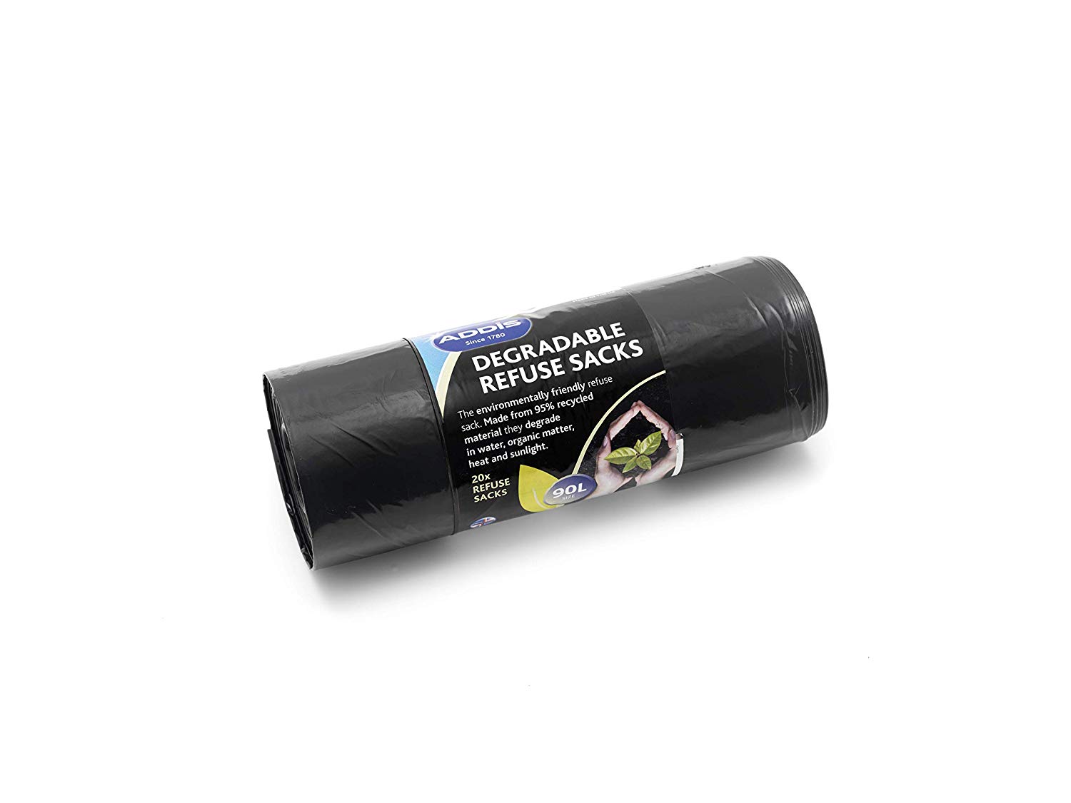Addis 504870 90L Plastic Refuse Sacks Black, 20 Each, Single roll