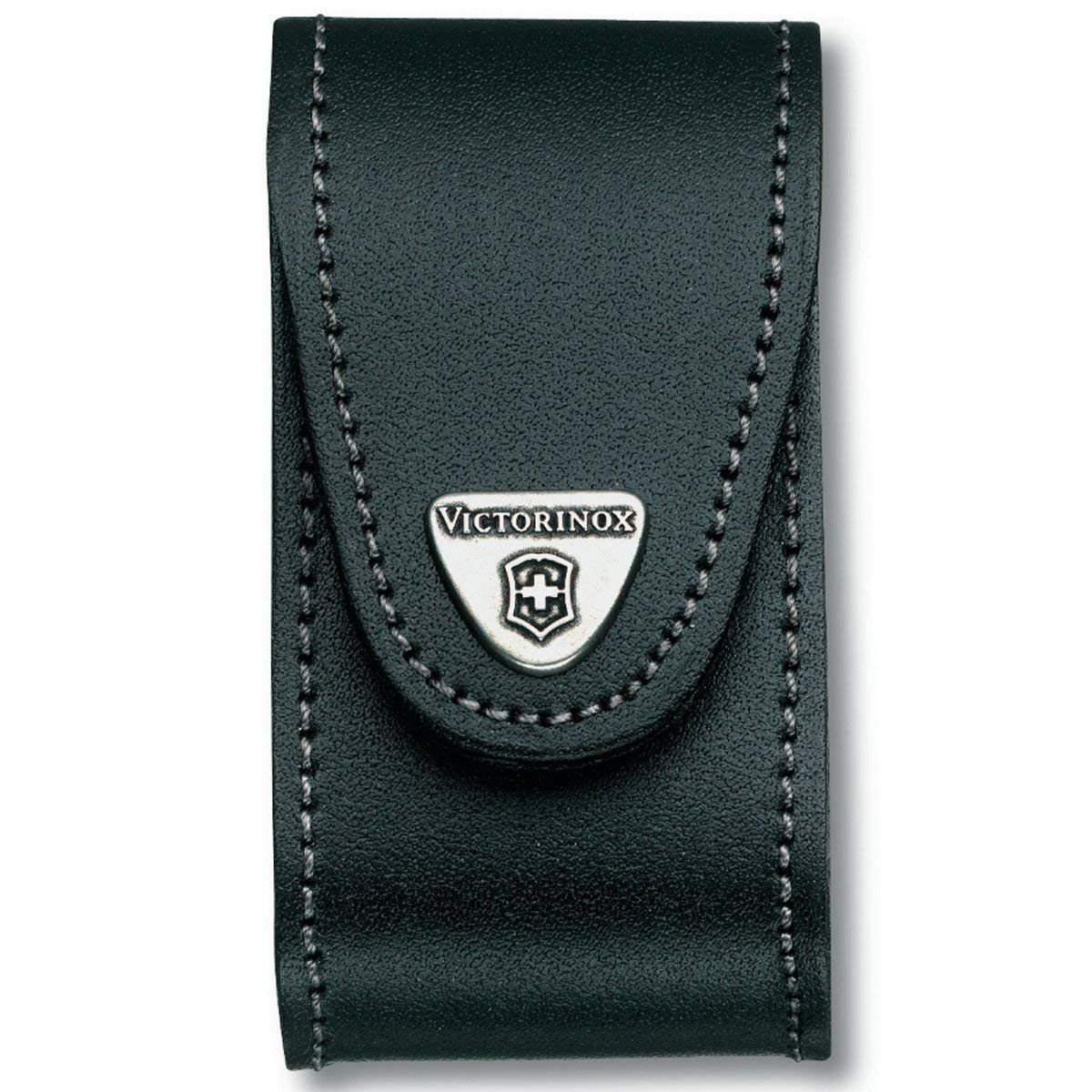 Victorinox Belt Pouch Leather for Swiss Army Knife Pocket Knife, Belt Loop, Hook-and-Loop- fastener, Black