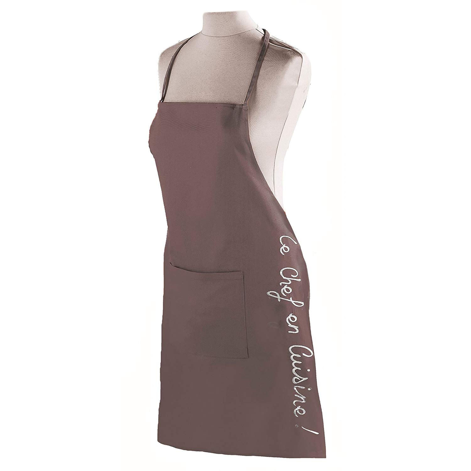 Ligne Decor 60 x 84 cm Cotton Pocket Cuistot Apron, Taupe Brown