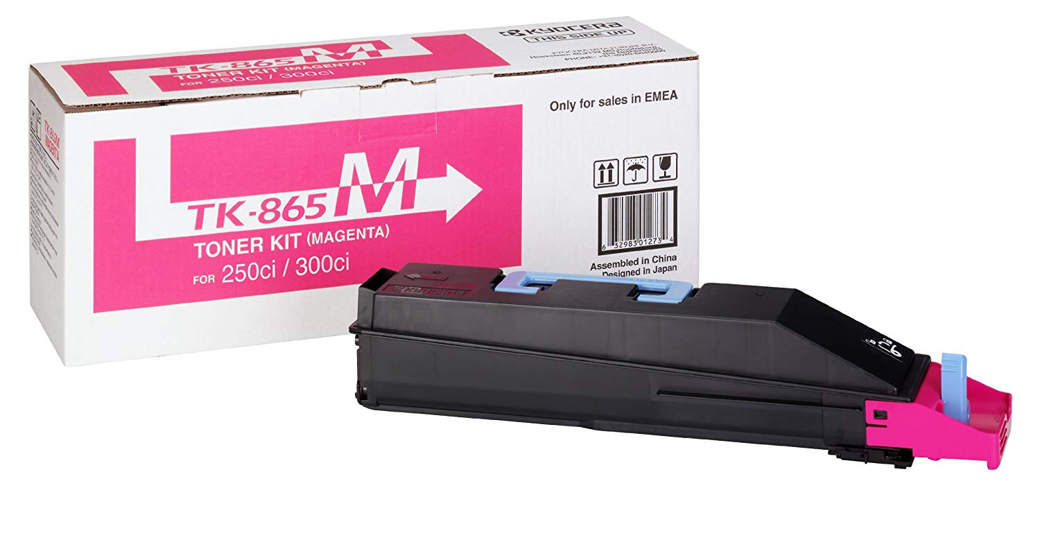 Kyocera Toner Cartridge TK-865 M, MAGENTA, 12.000 Pages Ultra High Capacity Genuine Premium Printer Toner, 1T02JZBEU0