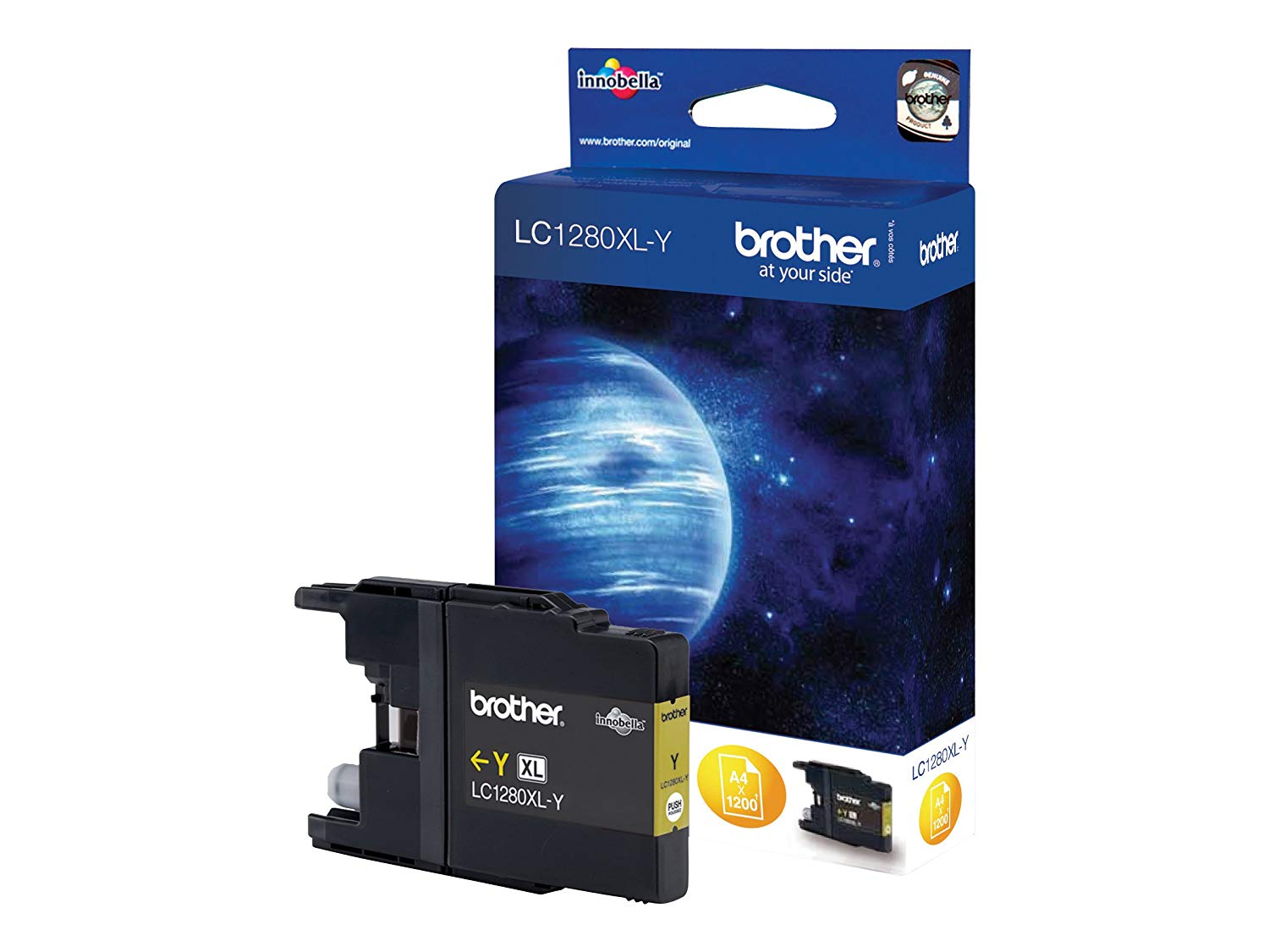 Brother LC-1280XLY Inkjet Cartridge, Yellow, Single Pack, Super High Yield, Includes 1 x Inkjet Cartridge - Image 2