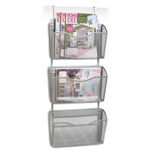 Zeller 17755 Wall/Door Magazine Rack, mesh, 35,5 x 9 x 85,5 cm - Image 2