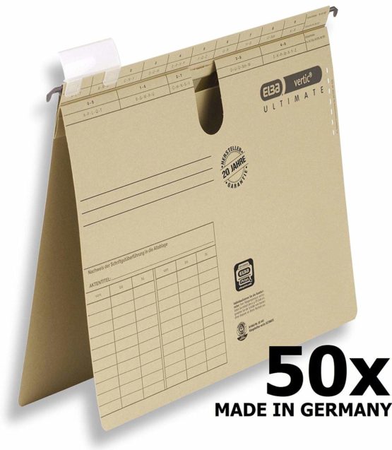 Elba Vertic 1/85441 Suspension Files A4 RC Natron Cardboard 230 g/m² Pack of 50