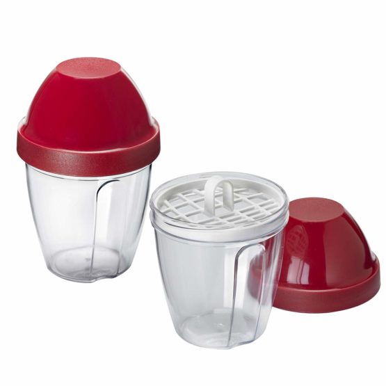 Westmark Mixing And Shaker Cup With Removable Mixing Disc, Volume: 0.25 L, Height: 12.8 cm, Plastic, Bpa-Free, Mix-Ei, Colour: Clear/Red, 30892270 - Image 2