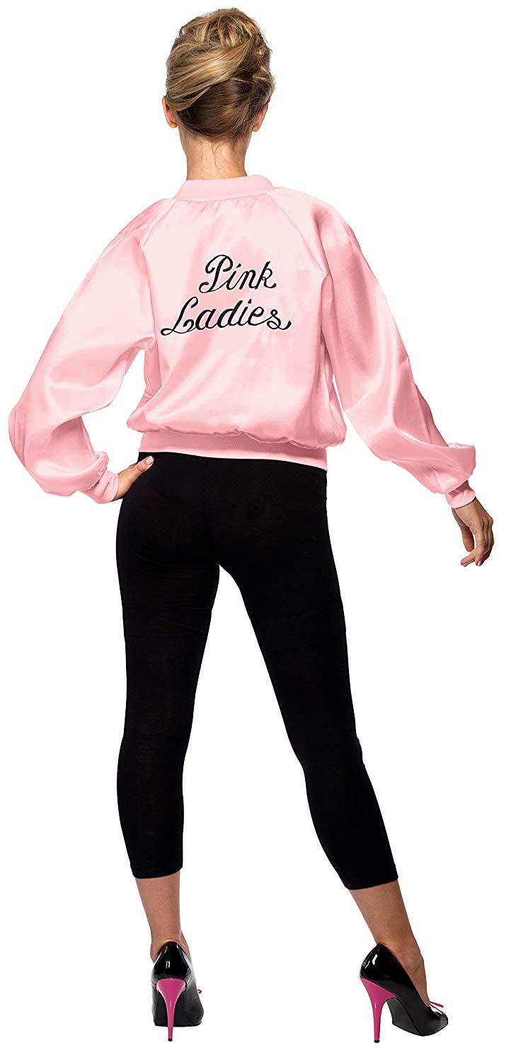 Smiffys Grease Pink Ladies Jacket for Women Pink Jacket with Embroidered Logo, Officially Licensed - Image 2