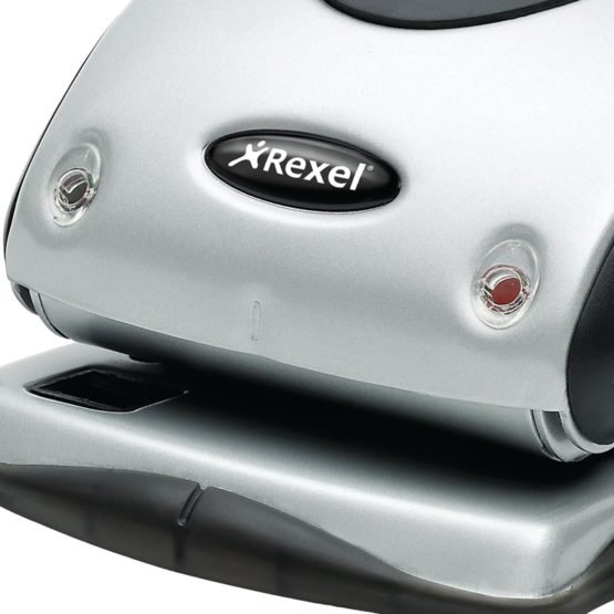 Rexel Precision 225 2 Hole Punch, 25 Sheet Capacity, Paper Alignment Indicator, Metal, Silver/Black, 2100743 - Image 3