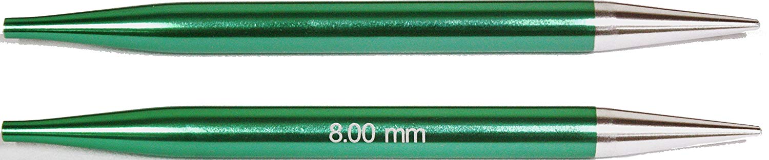 KnitPro Zing Interchangeable Circular Needles 5" (13cm), Emerald, 8.00mm