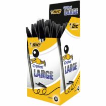 BIC Cristal Large Ballpoint Pens, Every-Day Biro Pens with Wide Point (1.6 mm), Ideal for School, Black Ink, Pack of 50