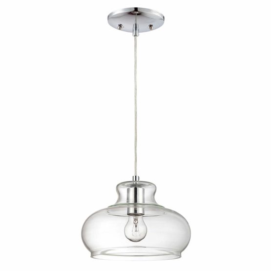 63458 One-Light Indoor Pendant, Chrome Finish with Clear Glass - Image 2
