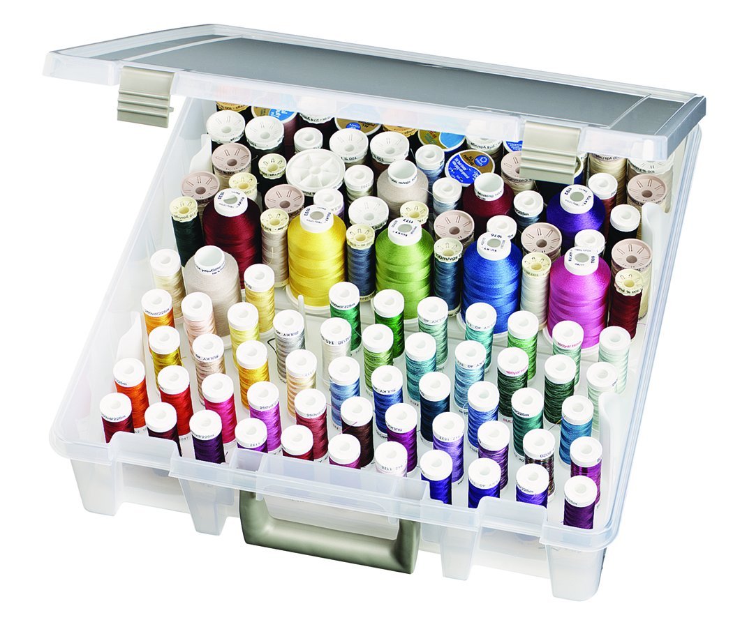 Artbin Art Bin Super Satchel Box with Removable Thread Trays, Clear, Pack of 1 - Image 3