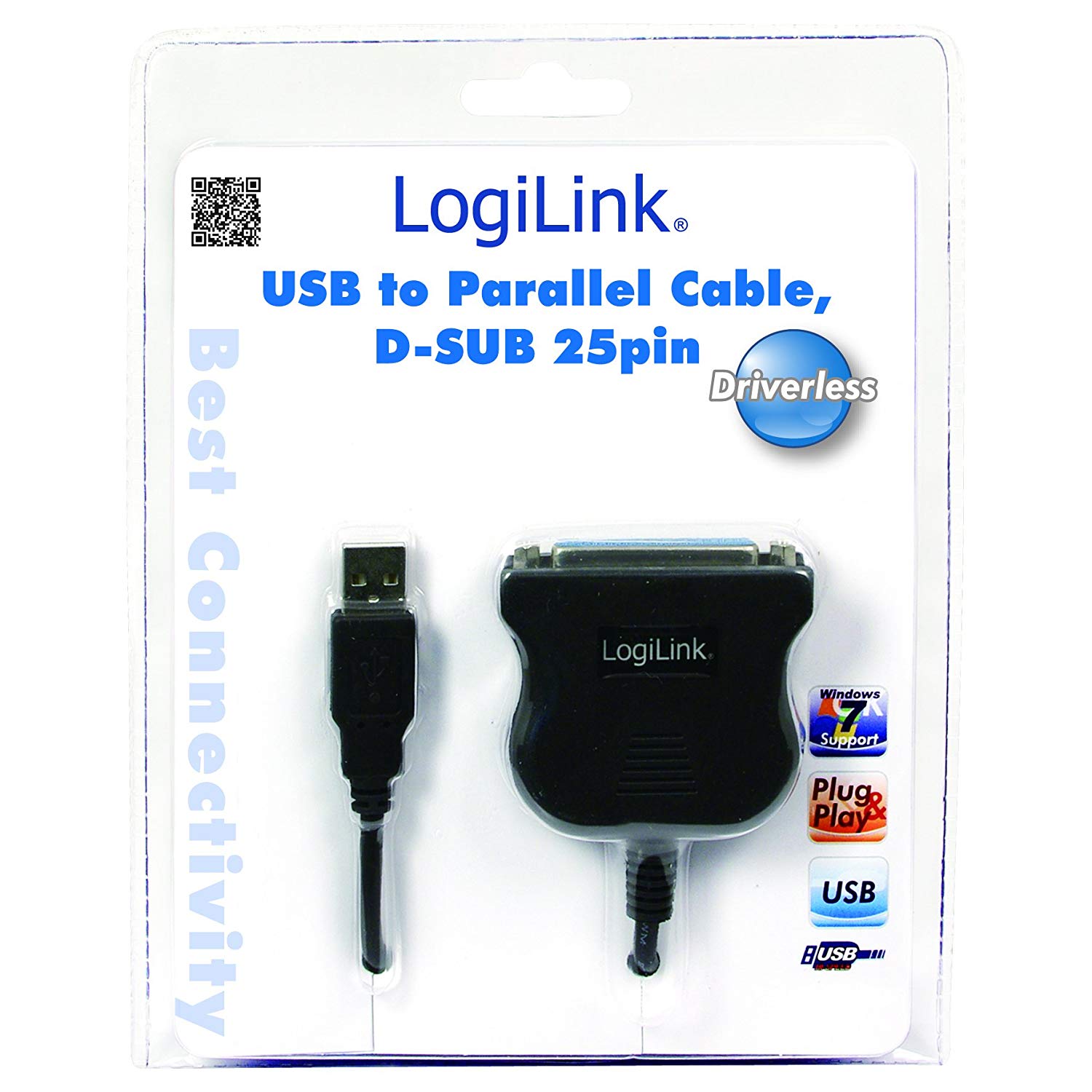 LogiLink UA-0054A USB to 25DB Adaptor Cable, Schwarz - Image 2