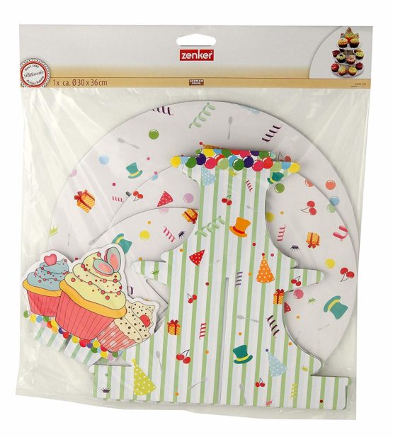 Zenker 43532 Cupcake Stand Candy 3 Layers O11.81inx14.17in, Paper, Multicolor - Image 3