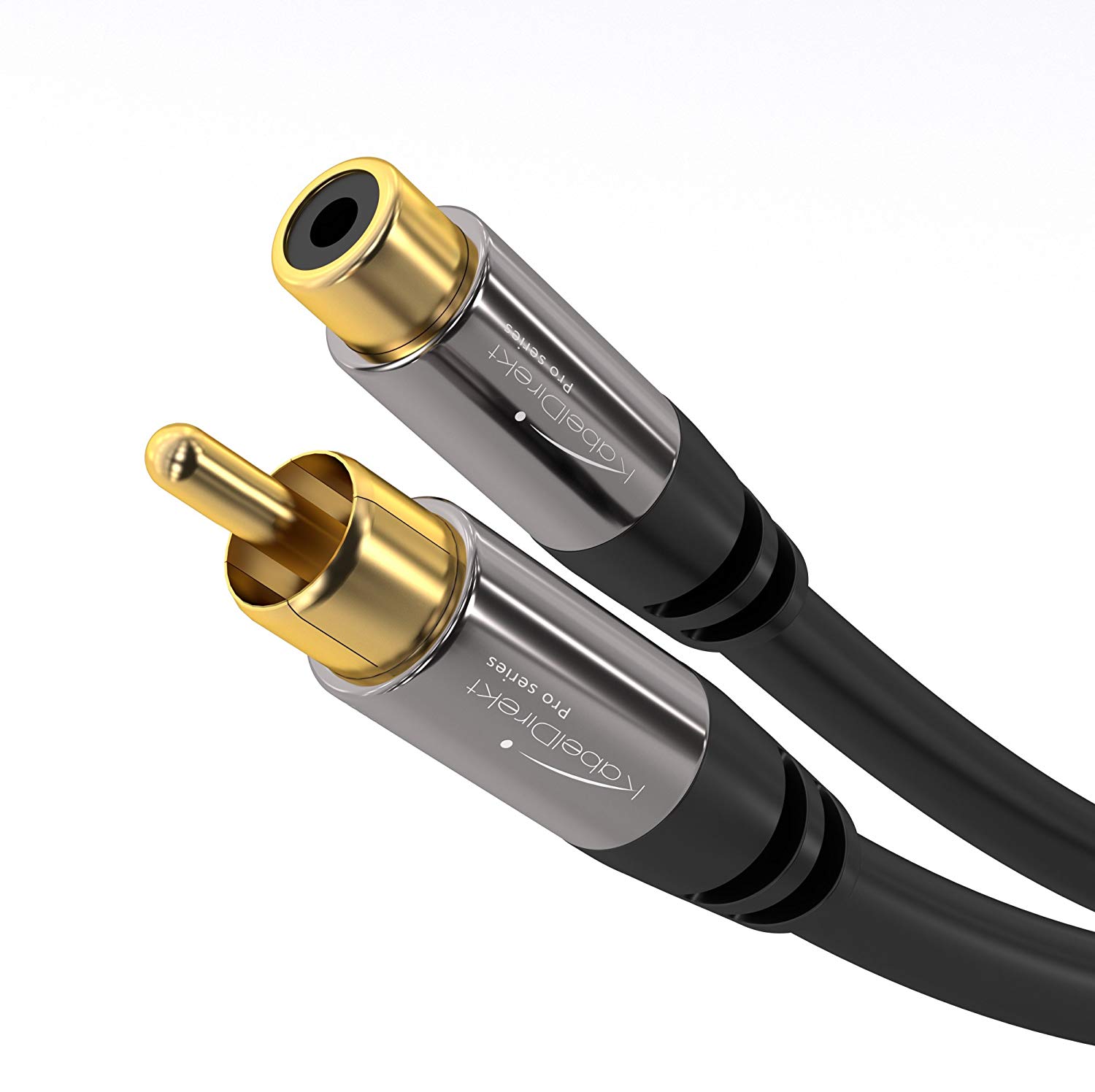 KabelDirekt, 7.5m, RCA/phono extension lead cable, audio/digital/video (coax cable, RCA/phono male to female