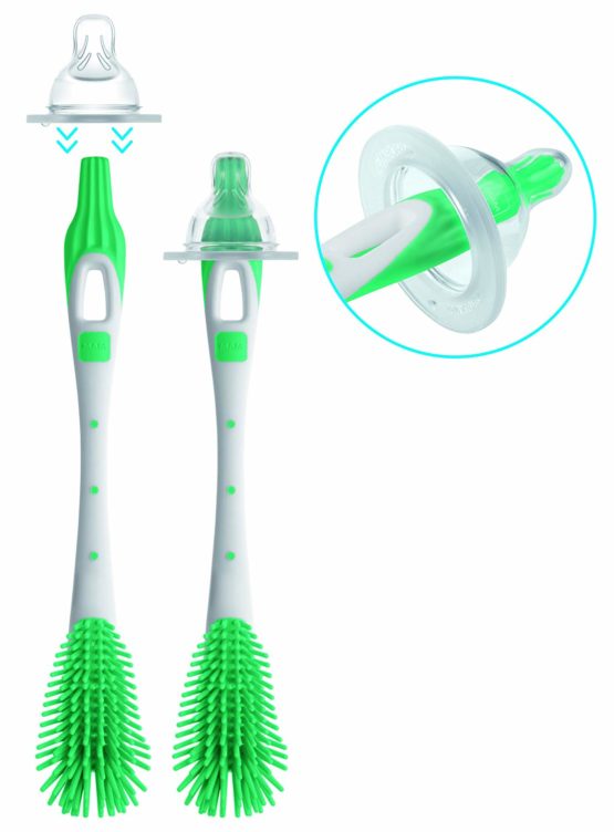 MAM Soft Baby Bottle Brush, Teat Brush with Hanging Hole for Easy Storage, Non-Scratch Brush, Ideally Suited for Cleaning Bottle Teats, Unisex (Colour May Vary) - Image 2