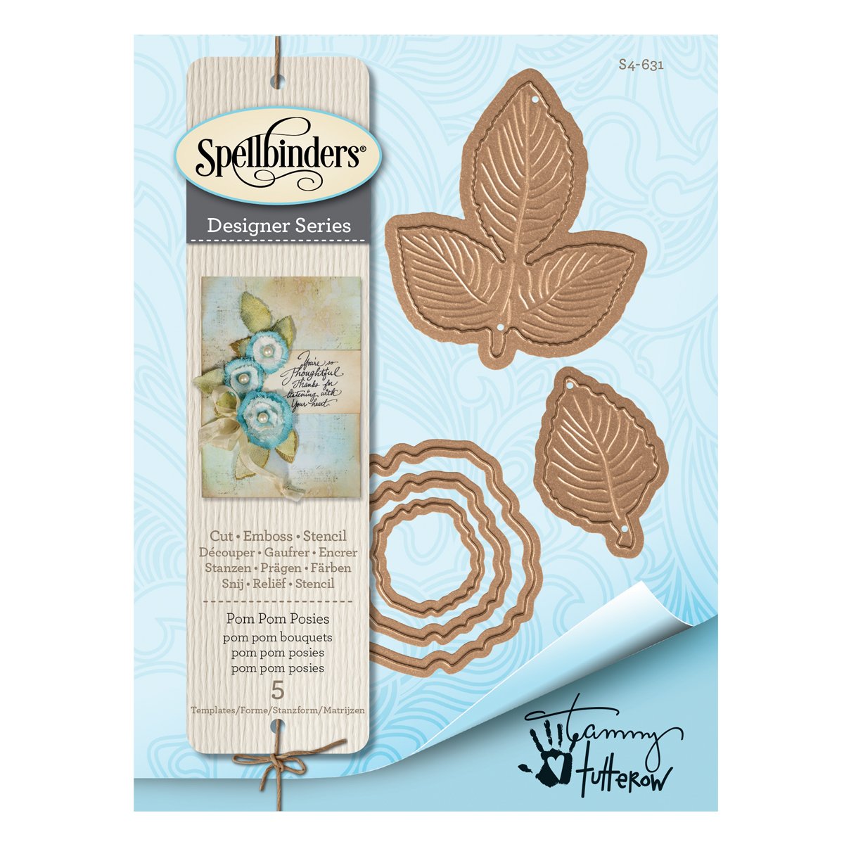 Spellbinders Shapeabilities Dies Pom Pom Posies, Brown, 19.5x12.3x0.2 cm - Image 4