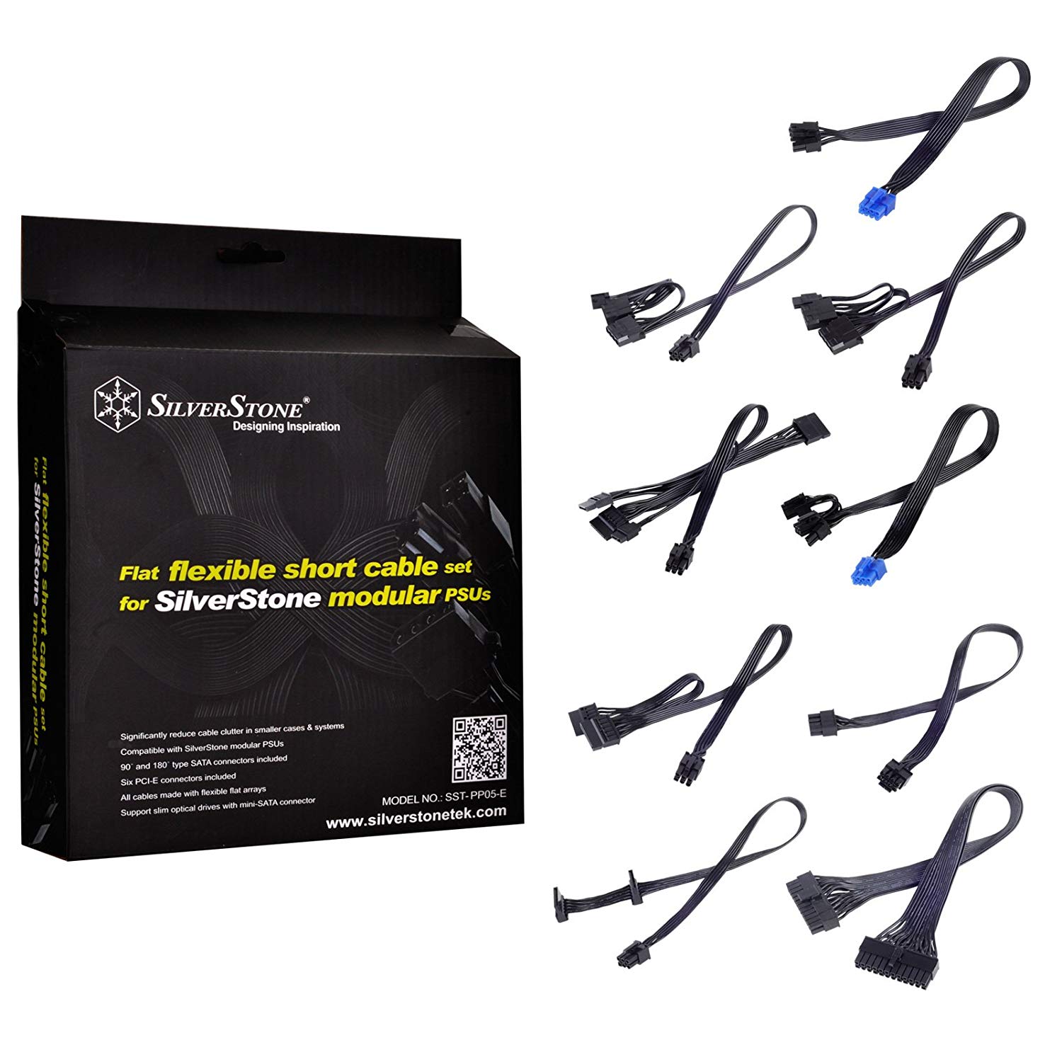 SilverStone SST-PP05-E - Short cable set for SilverStone PSU Strider Series 100% modular, kurz