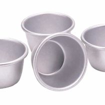 KitchenCraft Mini Pudding Moulds, Anodised Aluminium, 7.5 cm, Set of 4