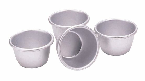 KitchenCraft Mini Pudding Moulds, Anodised Aluminium, 7.5 cm, Set of 4
