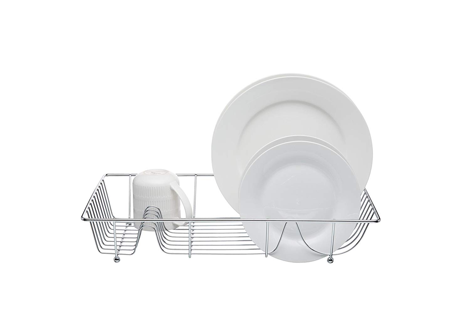 KitchenCraft Large Chrome-Plated Metal Dish Drainer Rack, 48 x 33 cm (19” x 13”)