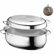 WMF Extra Roasting Dish with Metal Lid, Silver, 8,5 L