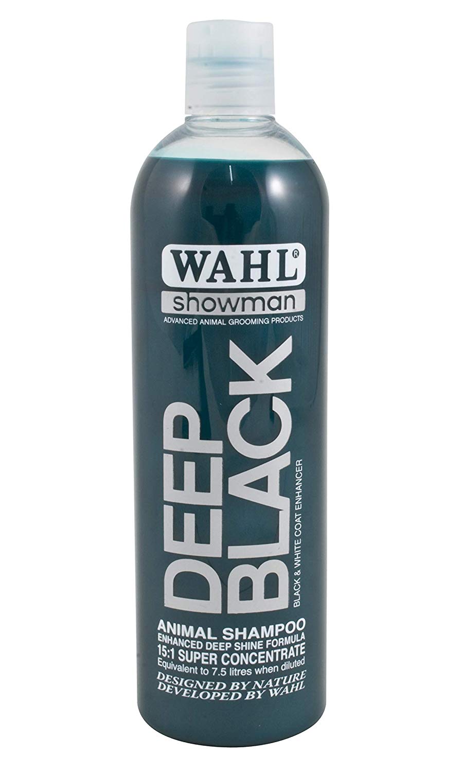 Wahl Deep Black Animal Shampoo 500ml, 15:1 Concentrate for Black White & Dark Coats