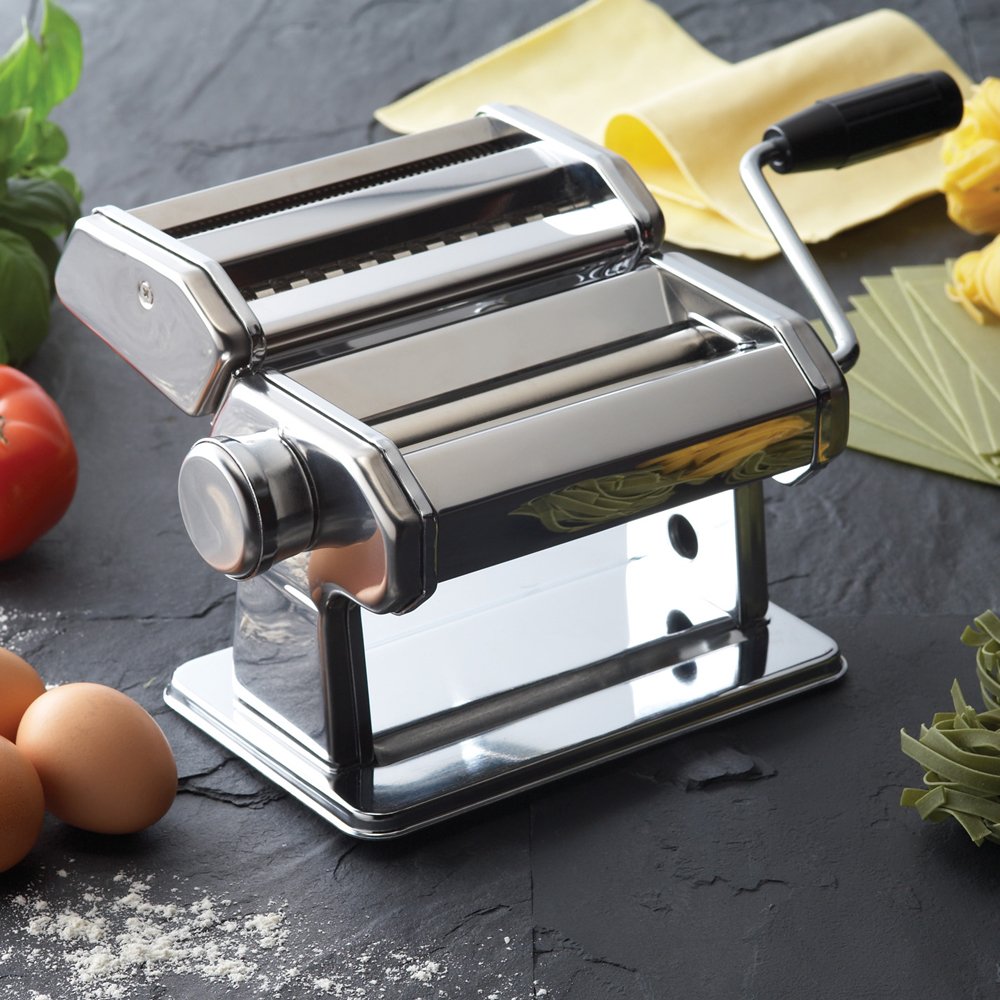 KitchenCraft World of Flavours Pasta Maker, Manual Pasta Machine with 9 Adjustable Thickness, Italian Deluxe - Image 3