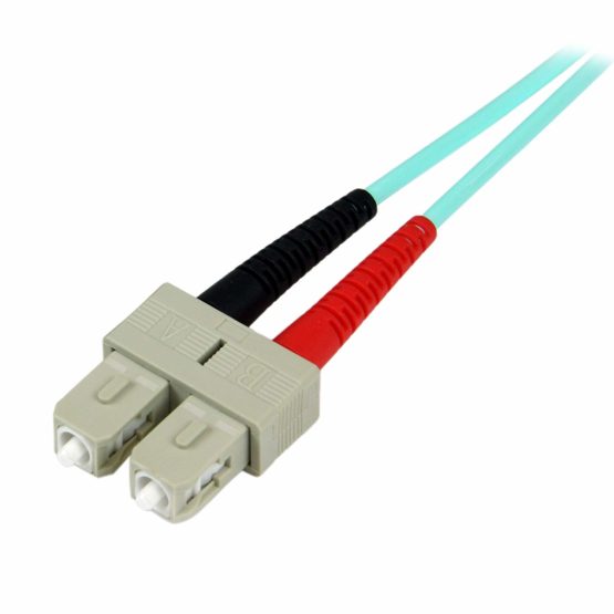 StarTech 2m Fiber Optic Cable - 10 Gb Aqua - Multimode Duplex 50/125 - LSZH - LC/SC - OM3 - LC to SC Fiber Patch Cable (A50FBLCSC2) - Image 2